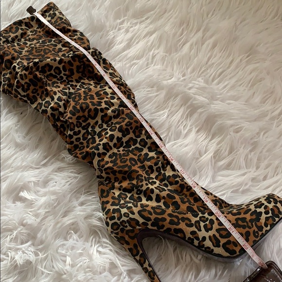 NWOT Leopard Knee High Boots - Picture 8 of 8